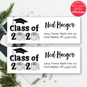 Printable Class of 2020 Graduation Cap Return Address Labels Digital File