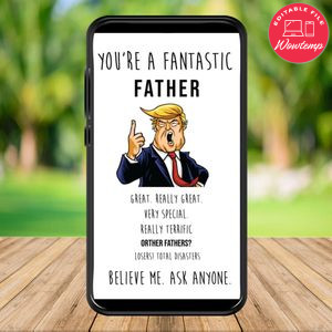Electronic Trump Funny Father's Day Card Instant Download