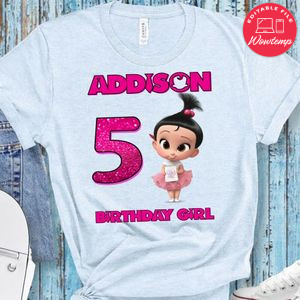 Custom Girl Baby Boss Birthday Shirt for Girl