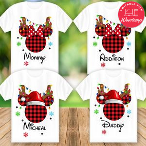 Mickey Mouse Minnie Mouse Family Matching Christmas PNG File Templates