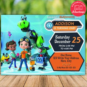 Printable Rusty Rivets Birthday Party Invitation Instant Download