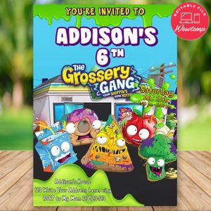 Printable Grossery Gang Birthday Flyer Instant Download
