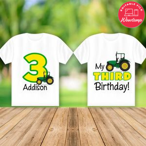 Customizable Tractor Birthday Boy Iron On Transfer Tshirt Instant Download