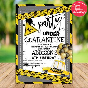 Customizable Quarantine Drive By Birthday Parade Invitation Template Instant Download