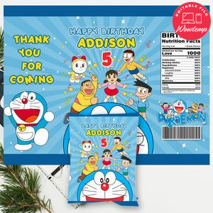 Doraemon Chip Bag Digital File Printable Instant Download
