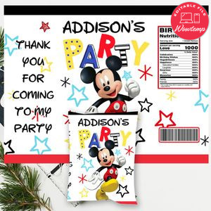 Disney Mickey Mouse Chip Bag Digital File Printable Instant Download