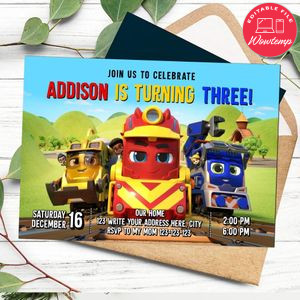 Mighty Express Invitation Template to Print at Home Instant Download