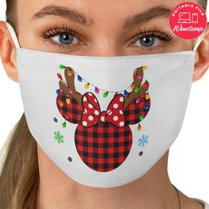 Minnie Mouse Christmas Washable Face Mask - Disney Christmas Face Mask