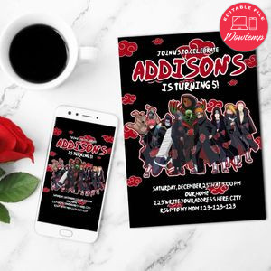 Akatsuki Invitation Customizable Template Instant Download