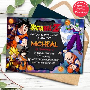 Dragon Ball  Invitation Customizable Template Instant Download