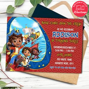 Santiago of the seas Invitation Template to Print at Home Instant Download