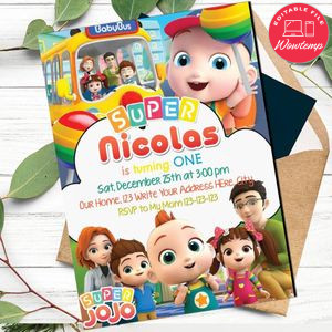 Super JoJo Birthday Invitation Template to Print at Home Instant Download