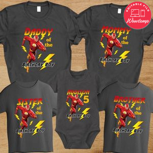 Flash Birthday Family Matching Party Shirts