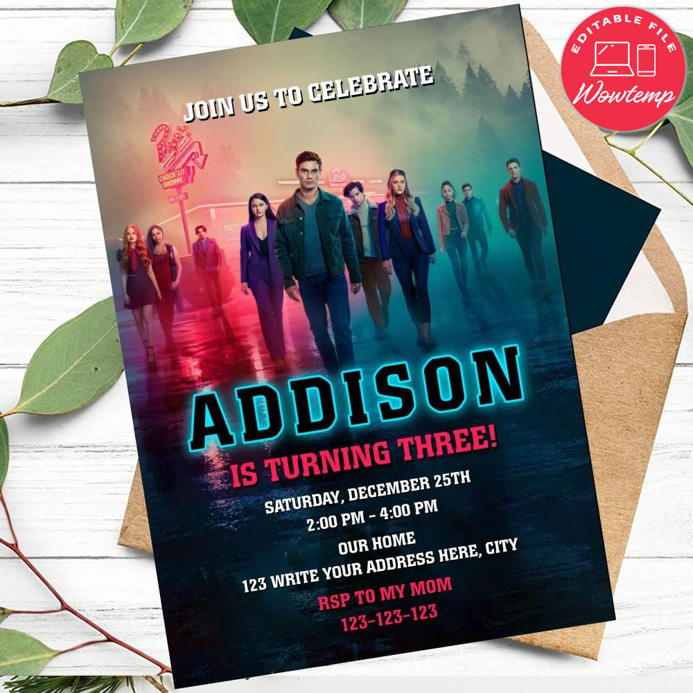 Riverdale Invitation Template to Print at Home DIY | Wowtemp