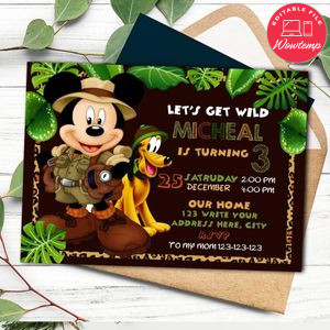 Disney Animal Kingdom Invitation Customizable Template Instant Download