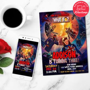 What If Marvel Invitation Customizable Template Instant Download