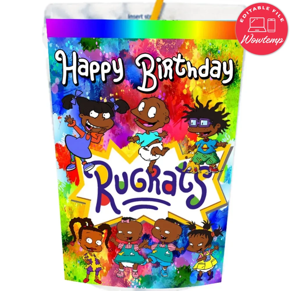 African American Rugrats Capri Sun Labels Digital File Printable | Wowtemp