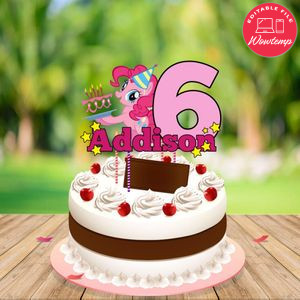 Little Pony Birthday Cake Topper Template Printable Instant Download