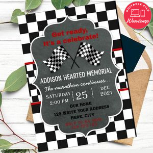 Racing Car Invitation Template to Print at Home Instant Download