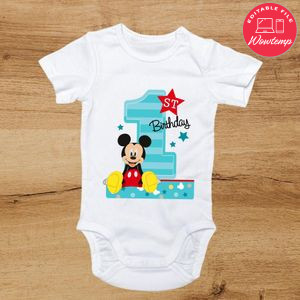 Mickey Mouse First Birthday PNG file template