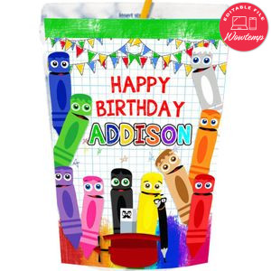 Baby First Color Crew Capri Sun Labels Digital File Printable Instant Download