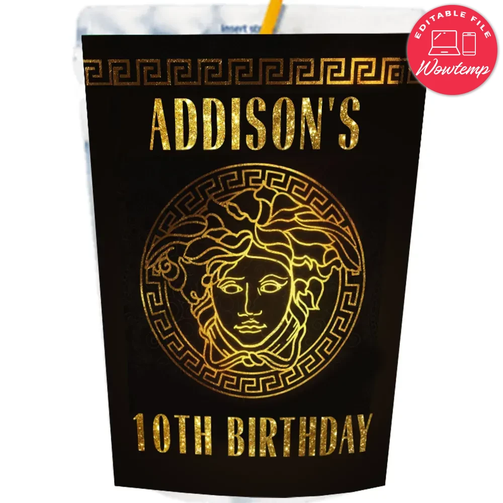 Versace Capri Sun Labels Digital File Printable | Wowtemp