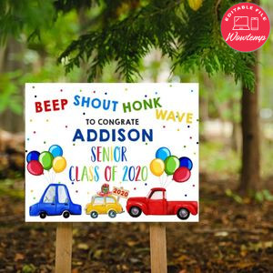 Printable Drive Through Senior Class of 2020 Yard Sign Instant Download