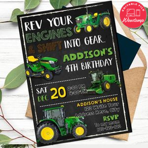 Tractor Birthday Invitation Instant Download