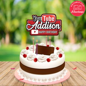 Youtube Centerpieces to print at Home Instant Download