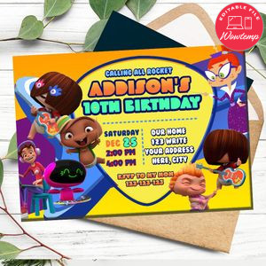 Mini beat power rocker Invitation Customizable Template Instant Download