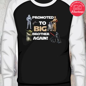 Star Wars I'm Going To be A Big Brother Iron On Transfer Shirt Template Instant Download