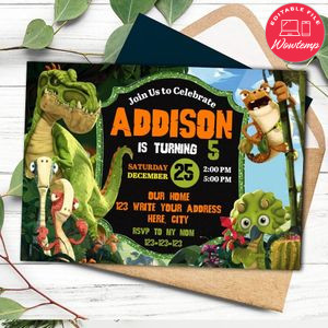 Gigantosaurus Invitation Template to Print at Home Instant Download