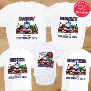 Custom Thomas and Friends Inspired Birthday Party Shirt for your family