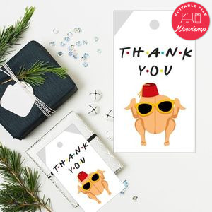 Printable Friends TV Themed Graduation Thank You Gift Tags Instant Download