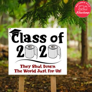 Printable Senior Class of 2020 Toilet Paper Theme Yard Sign Instant Download