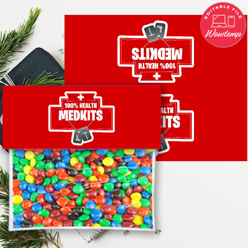 Medkit Treat Bag topper Birthday Digital File | Wowtemp