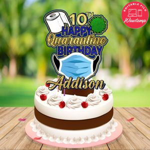 Printable Happy Birthday Quarantine Centerpiece for Boy Instant Download