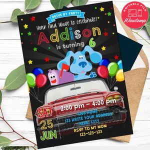 Blues Clues Drive By Birthday Parade Invitation Printable Instant Download