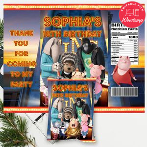 Sing Movie Chip Bag Digital File Printable Instant Download