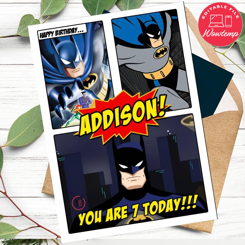 Batman DC Comics Birthday Card DIY | Wowtemp