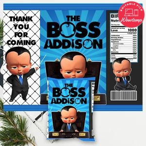 America African Baby Boss Birthday Chip Bag Digital File Printable Instant Download
