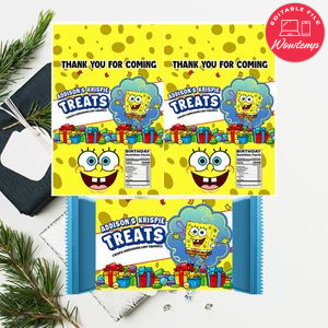 Spongebob Rice Krispie Treat Digital File Printable Instant Download