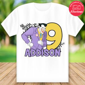 Customizable Joker Birthday Iron On Transfer Tshirt Instant Download