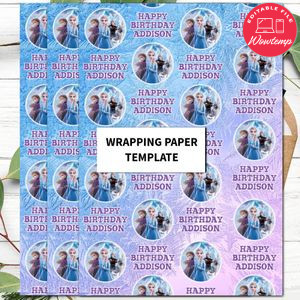 Disney Frozen 2 Wrapping Paper Template to Print at Home Instant Download