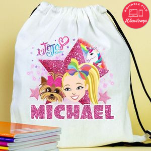 Personalised Jojo Siwa Drawstring Bag