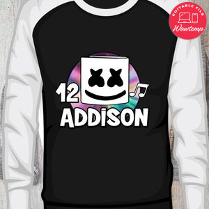 Customizable Dj marshmello Birthday Iron On Transfer Tshirt Instant Download