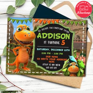 Dinosaur Train Invitation Template to Print at Home Instant Download