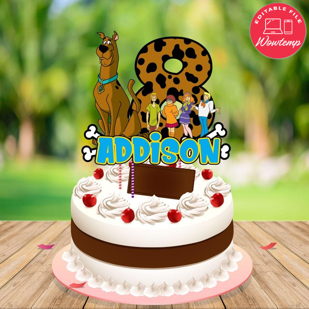 Scooby Doo Birthday Cake Topper Template Printable DIY | Wowtemp