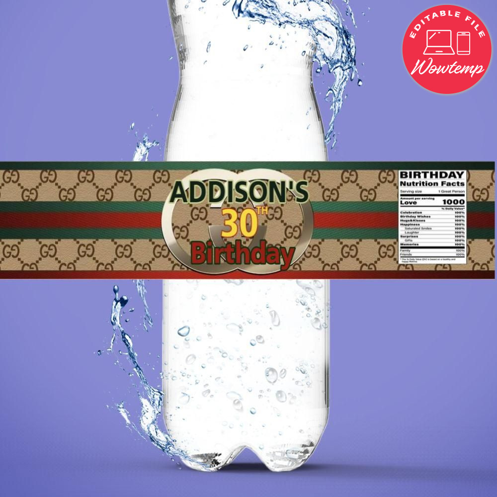 Gucci Water Bottle Label Template DIY | Wowtemp