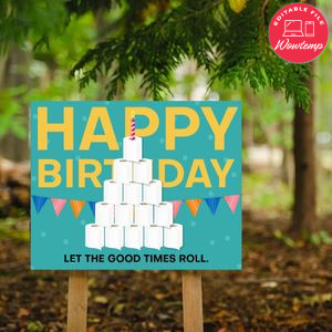 Printable Let the Good Times Roll Quarantine Happy Birthday Sign Instant Download